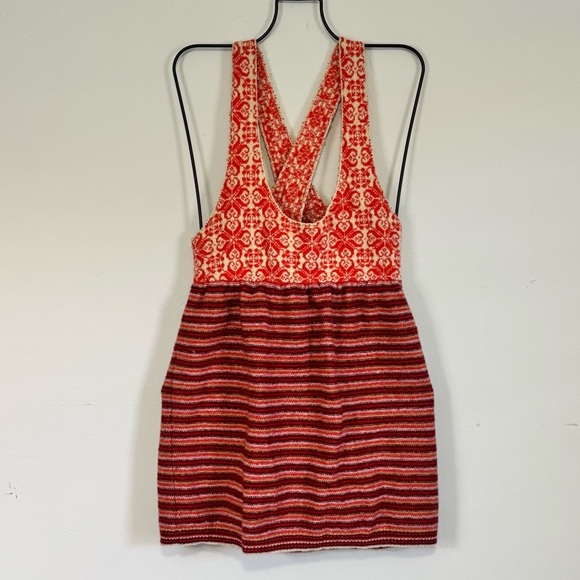 Free People Dresses & Skirts - FREE PEOPLE Women’s Red Orange Knit Empire Waist Sweater Dress Wool Blend Size M